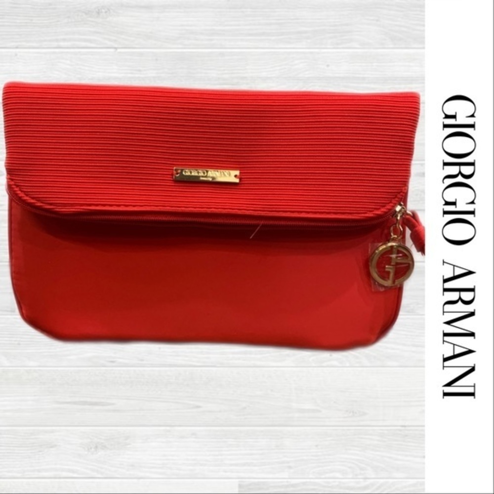 NWOT Giorgio Armani Red Clutch Wristlet